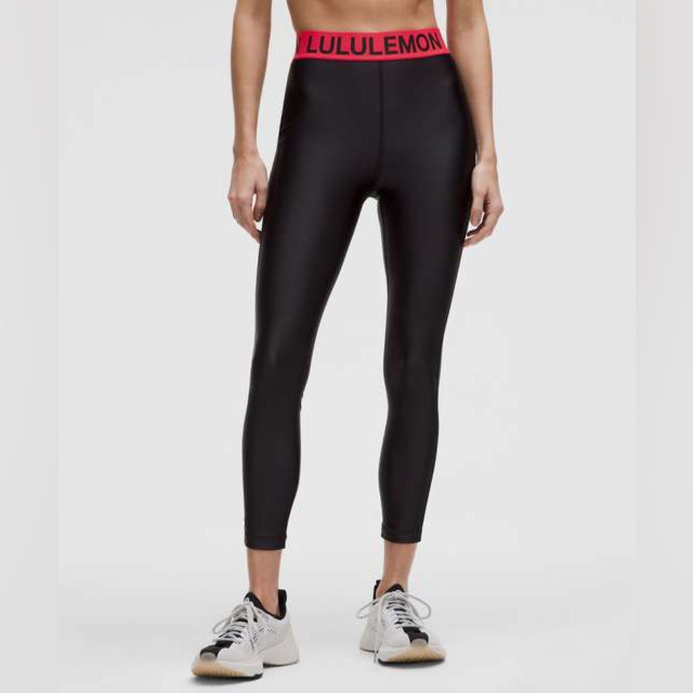 Lululemon Satin Shine leggings Red/Black 6 New